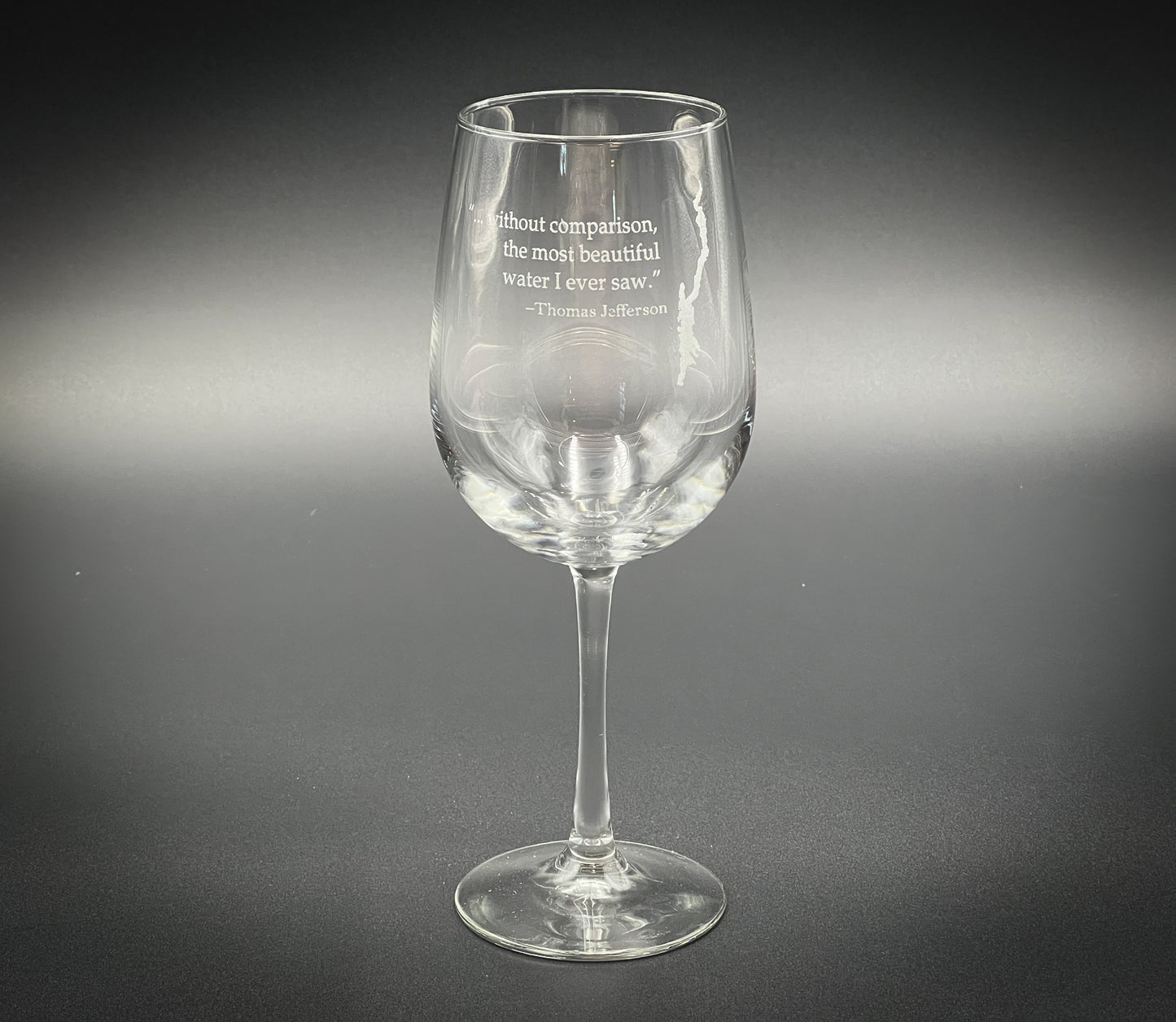 Lake George with Thomas Jefferson Quote - 18.5 oz Stemmed Wine Glass