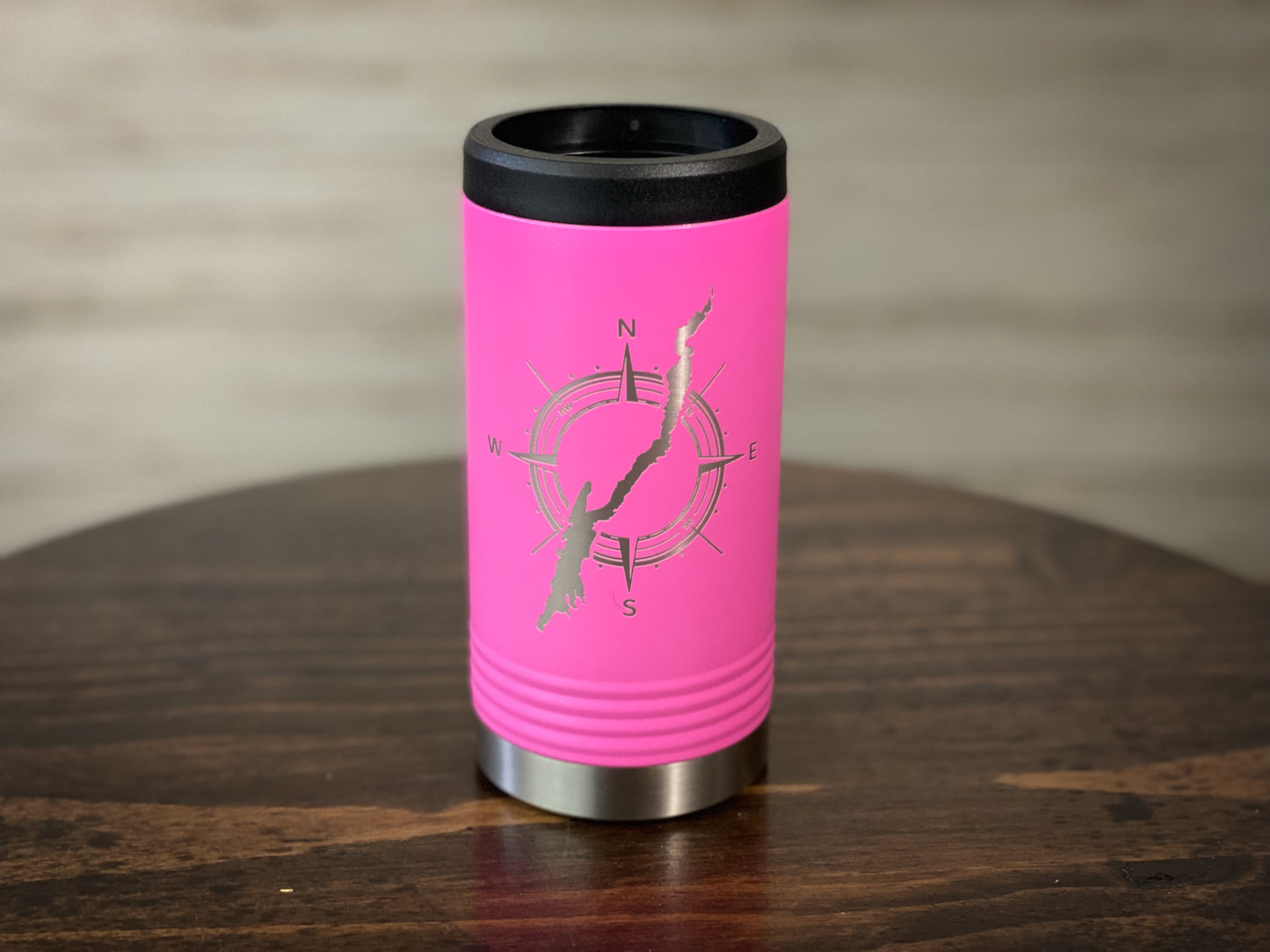Lake George in Compass - Insulated Slim Can Holder