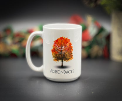 Fall Tree with Adirondacks 15 oz Ceramic Mug