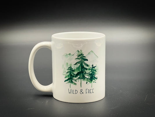 Trees Wild & Free  11 oz Ceramic Mug Full Color on both sides