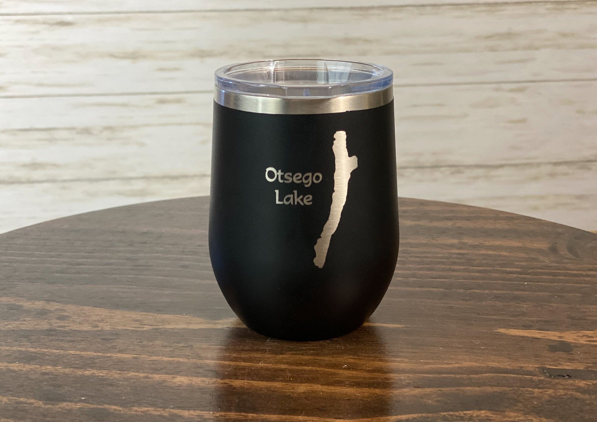 Otsego Lake - New York - Lake Life - 12 oz Insulated Stemless Wine