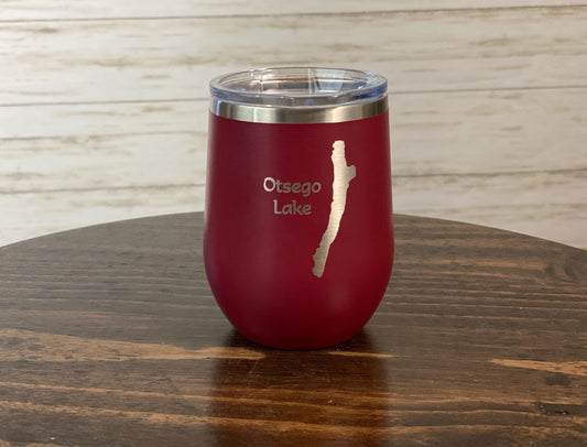 Make My Lake 12 oz Insulated Stemless Wine