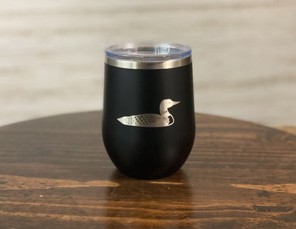 Loon 12 oz Insulated Stemless Wine