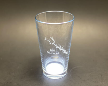 Lake Greenwood South Carolina - Laser engraved pint glass