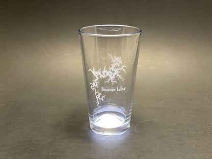 Beaver Lake - Arkansas - Lake Life - Laser engraved pint glass
