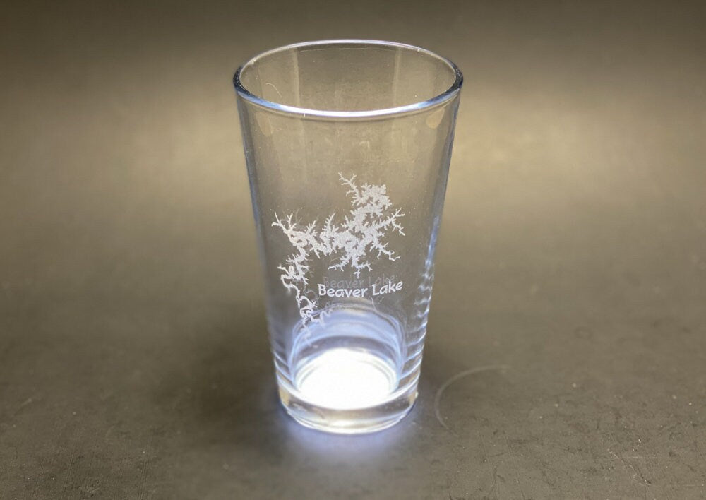 Beaver Lake - Arkansas - Lake Life - Laser engraved pint glass