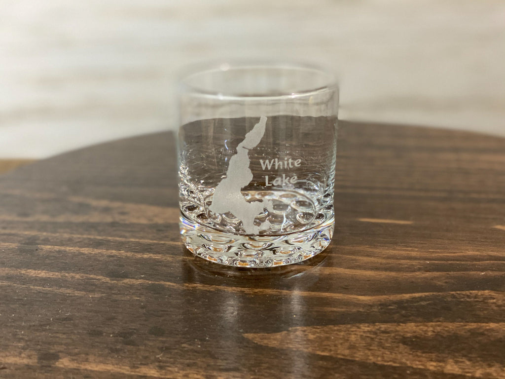 Make My Lake Double Knob Rocks Glass