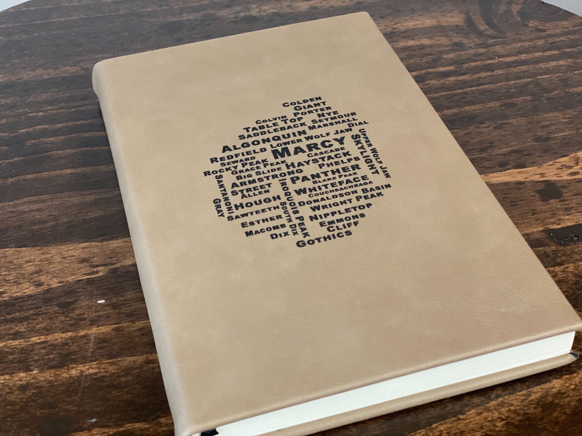 Adirondack Leatherette Journal - Lined Hiking Notebook with 46 Peaks Cover