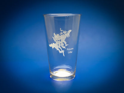 Squam Lake New Hampshire Pint Glass - Laser engraved pint glass