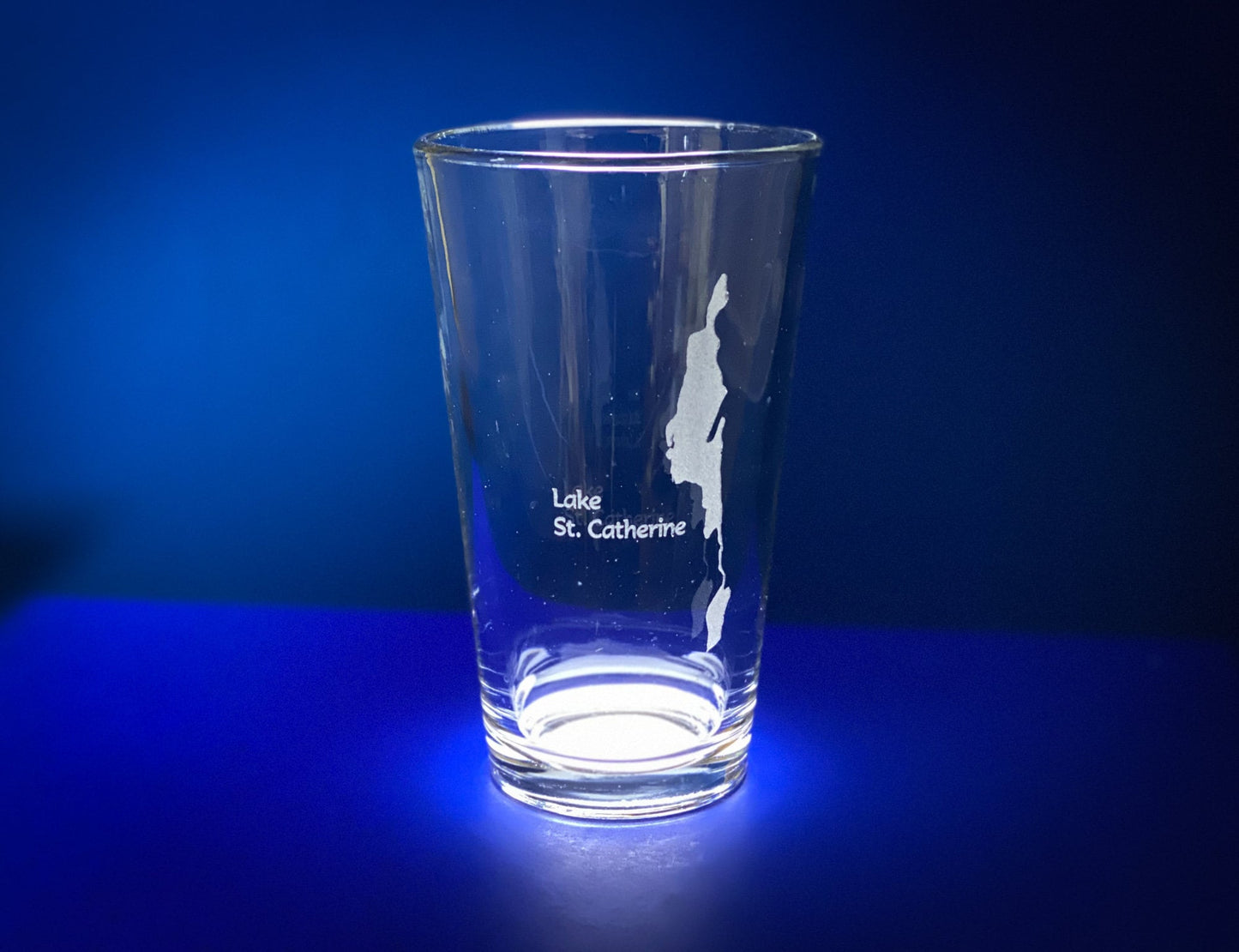 Lake St. Catherine Vermont Pint Glass - Laser engraved pint glass
