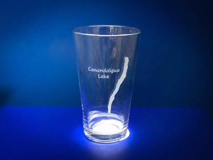 Canandaigua Lake New York Pint Glass - Laser engraved pint glass