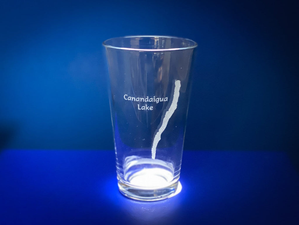 Canandaigua Lake New York Pint Glass - Laser engraved pint glass