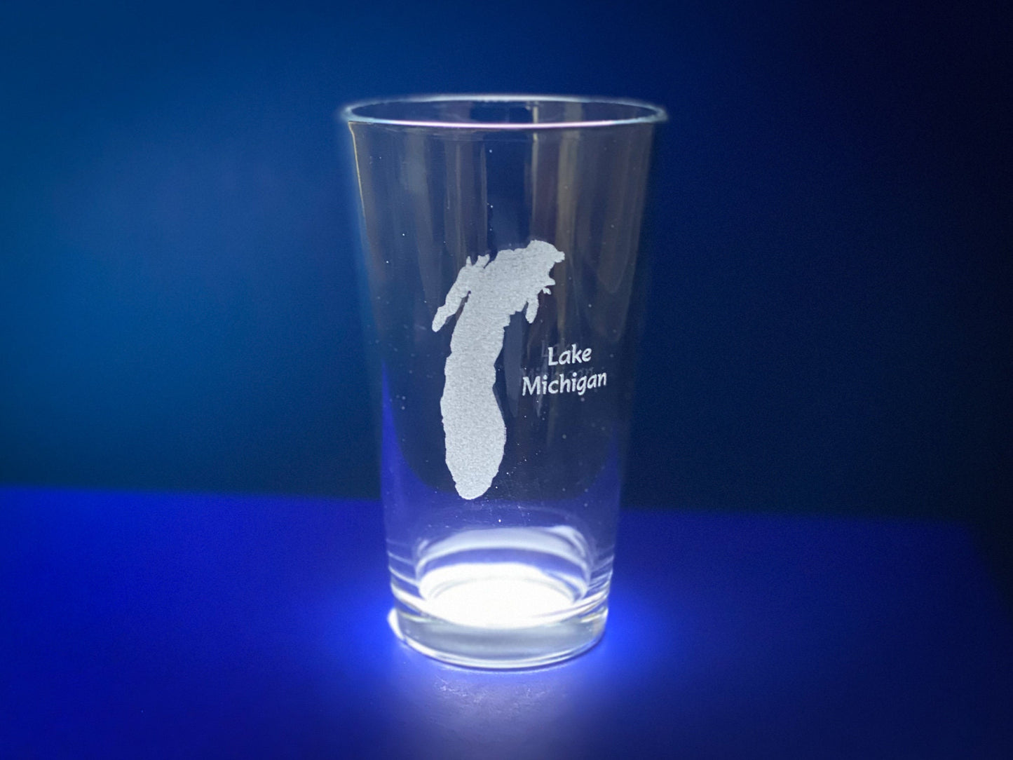 Lake Michigan Pint Glass - Laser engraved pint glass