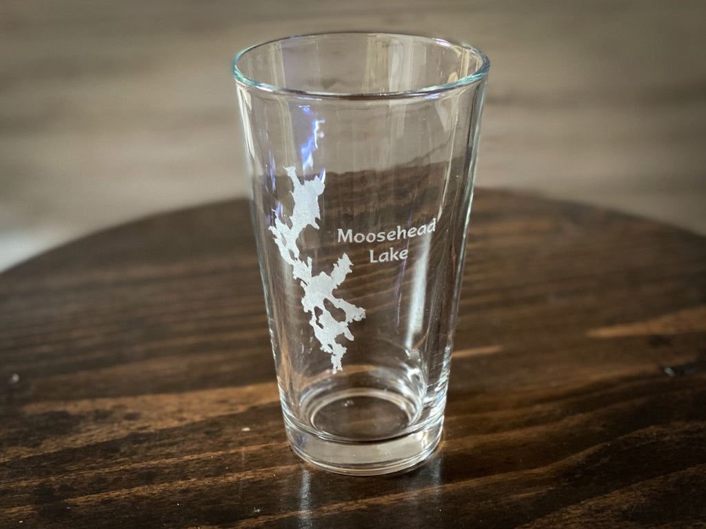 Moosehead Lake Maine - Laser engraved pint glass