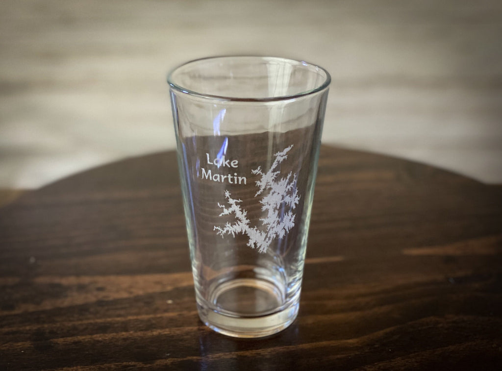 Lake Martin Alabama Pint Glass - Laser engraved pint glass