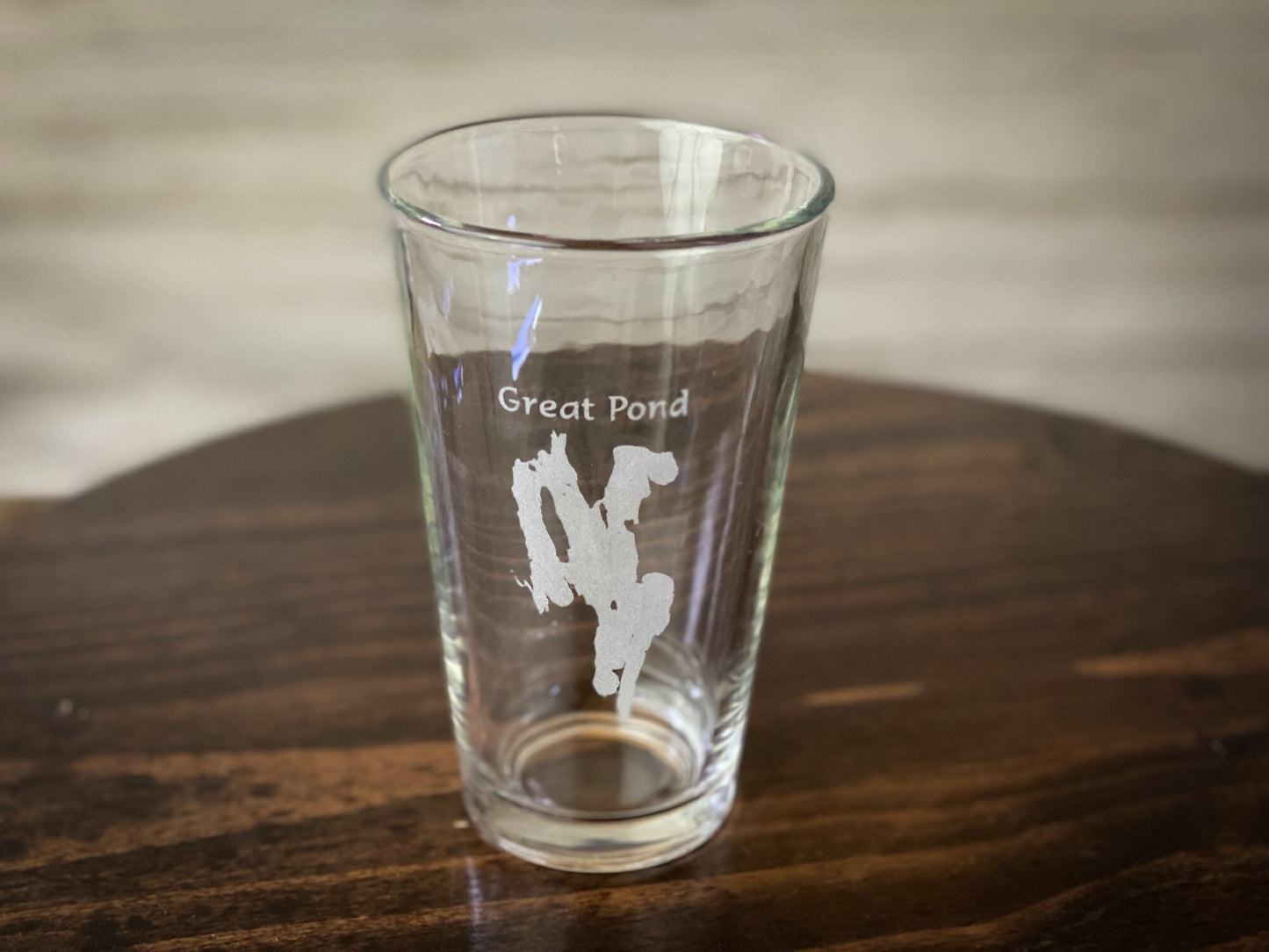 Great Pond Maine Pint Glass - Laser engraved pint glass