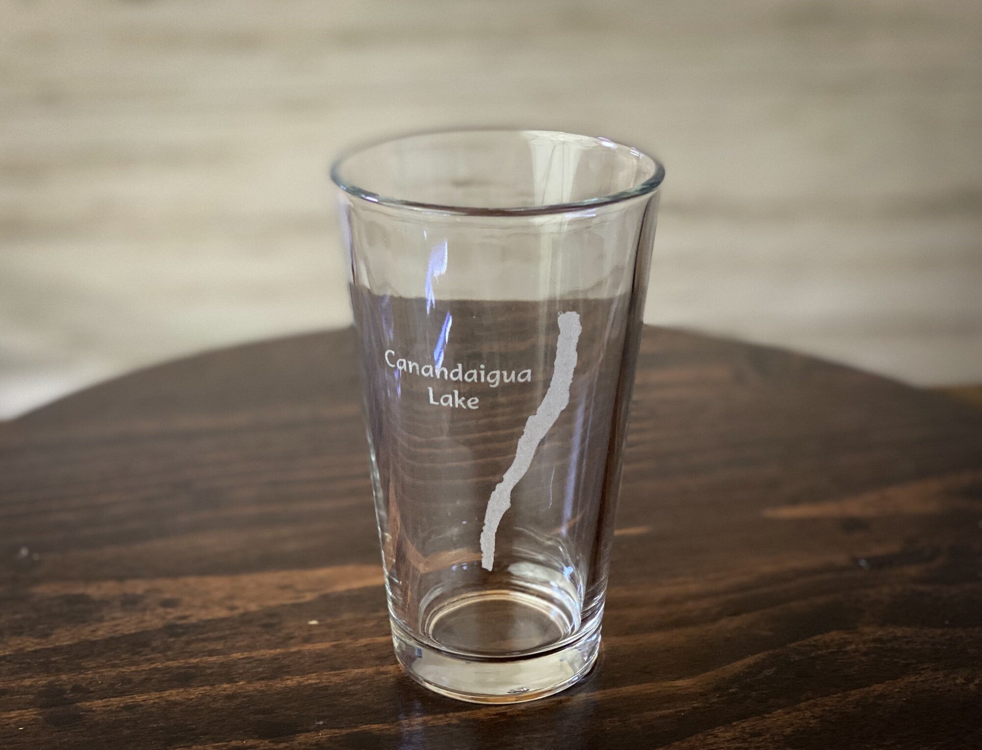 Canandaigua Lake New York Pint Glass - Laser engraved pint glass