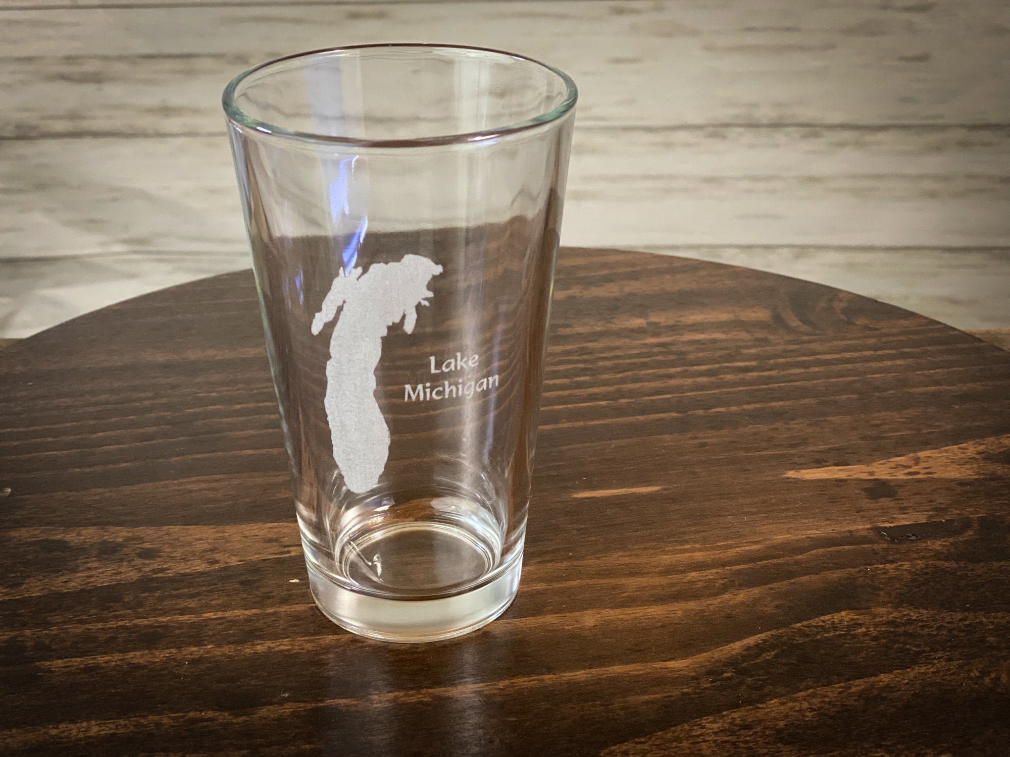 Lake Michigan Pint Glass - Laser engraved pint glass