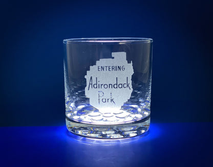 Entering the Adirondack Park Sign 10.25 oz Rocks Glass