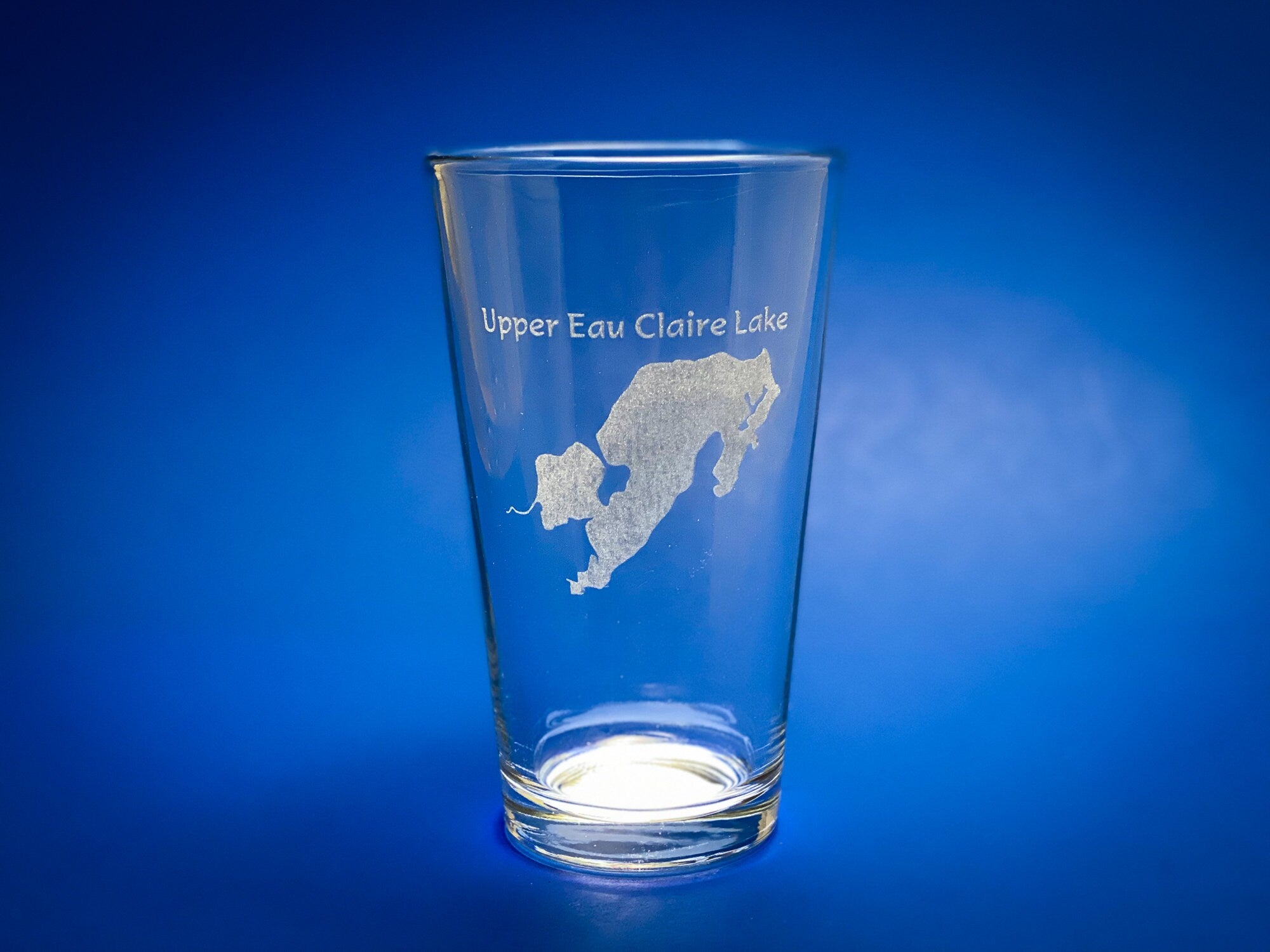 Upper Eau Claire Lake - Wisconsin - Laser engraved pint glass