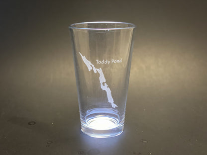 Toddy Pond Maine - Lake Life Gift- Laser engraved pint glass