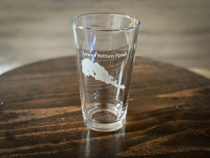 Lower Patten Pond Maine - Lake Life - Laser engraved pint glass