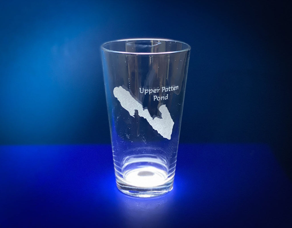 Upper Patten Pond Maine - Lake Life - Laser engraved pint glass