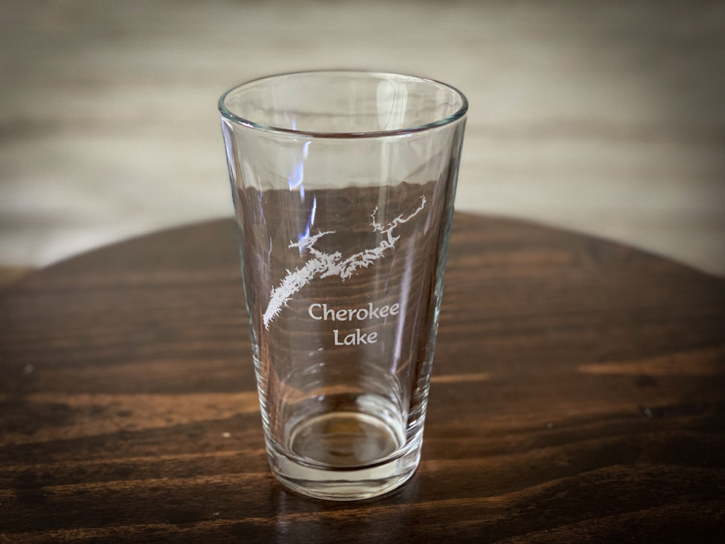 Cherokee Lake Tennessee - Laser engraved pint glass