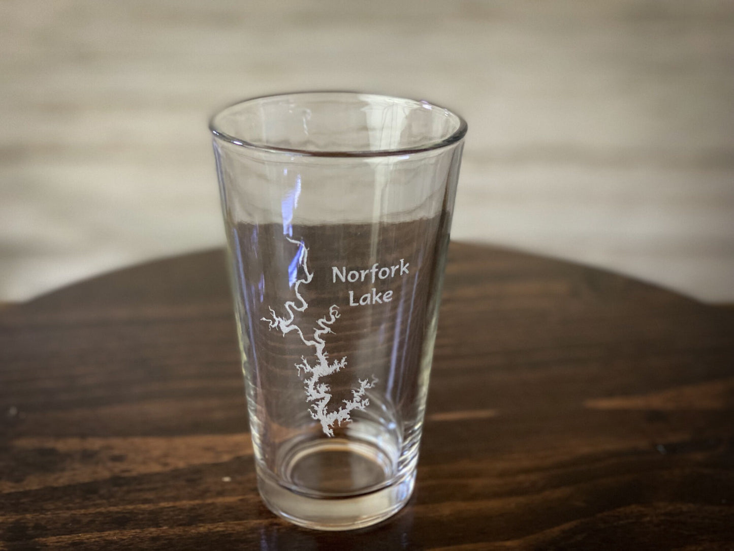 Norfolk Lake Arkansas Pint Glass - Laser engraved pint glass