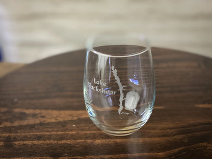 Lake Blackshear Georgia - Etched 15 oz Stemless Wine Glass