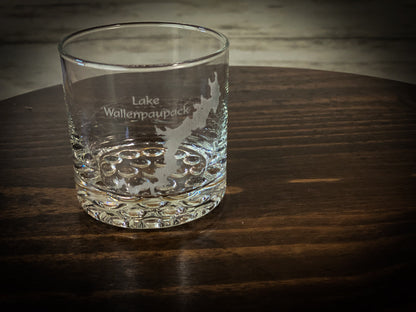 Lake Wallenpaupack Pennsylvania - Lake Life Gift - Etched 10.25 oz Rocks Glass