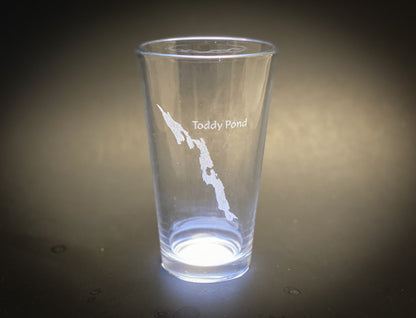 Toddy Pond Maine - Lake Life Gift- Laser engraved pint glass