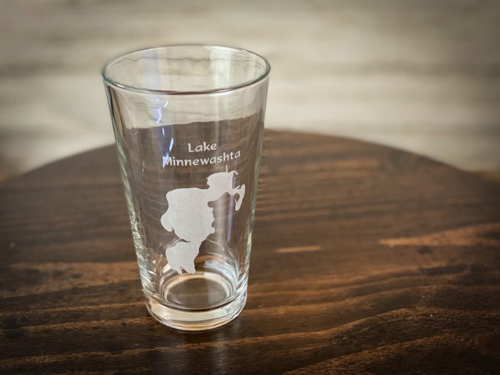Lake Minnewashta Minnesota - Lake Life Gift - Laser engraved pint glass
