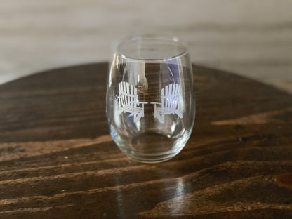 Adirondack Chairs  15 oz Stemless Wine Glass