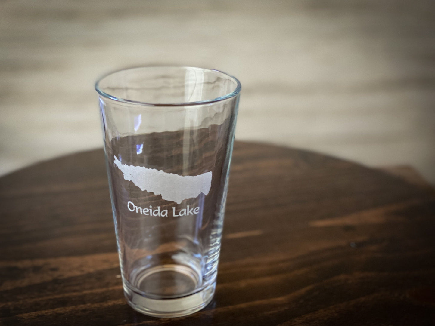 Oneida Lake New York - Lake Life Gift - Laser engraved pint glass
