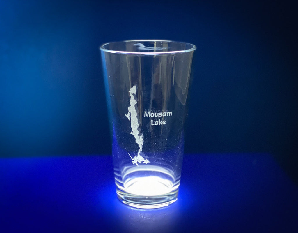 Mousam Lake Maine - Lake Life Gifts - Laser engraved pint glass