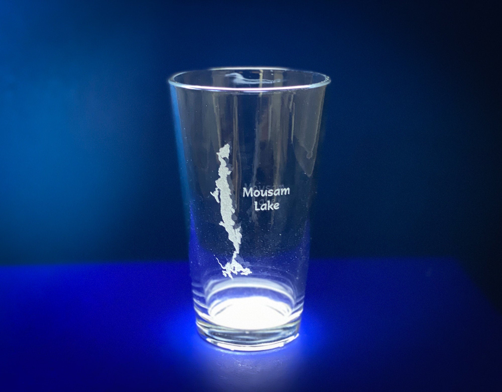 Mousam Lake Maine - Lake Life Gifts - Laser engraved pint glass