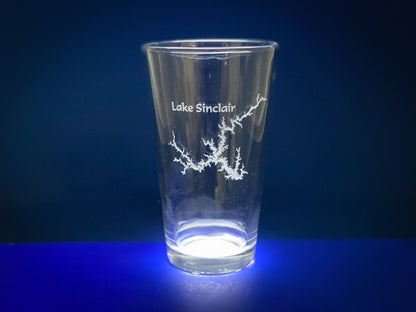 Lake Sinclair Georgia - Lake Life - Laser engraved pint glass