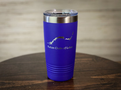 Fulton Chain of Lakes - New York Lake Gifts - laser engraved 20 oz insulated tumbler