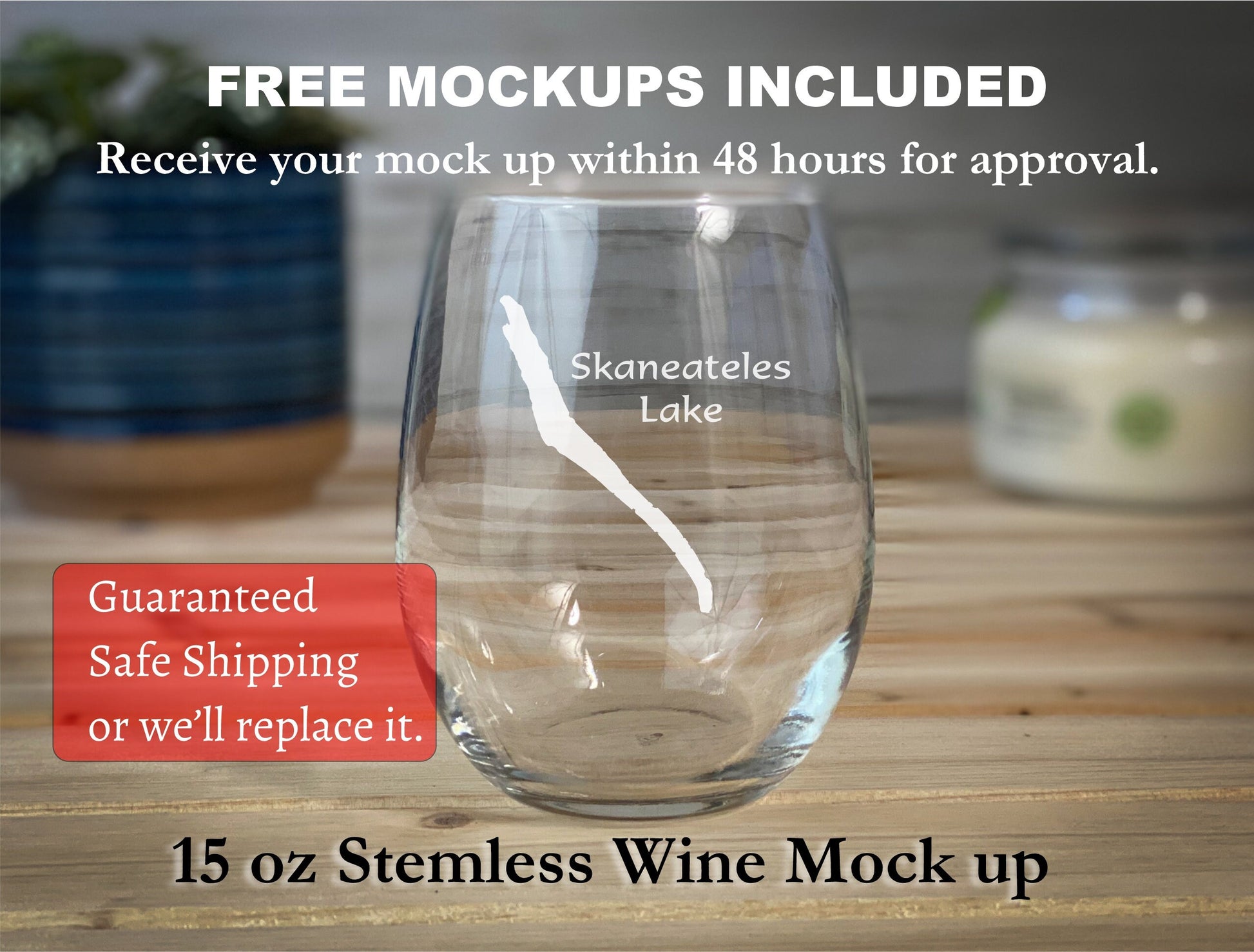 Stemless Wine Glass Mockup Wine Glass Mockup No Stem Glass Mock up