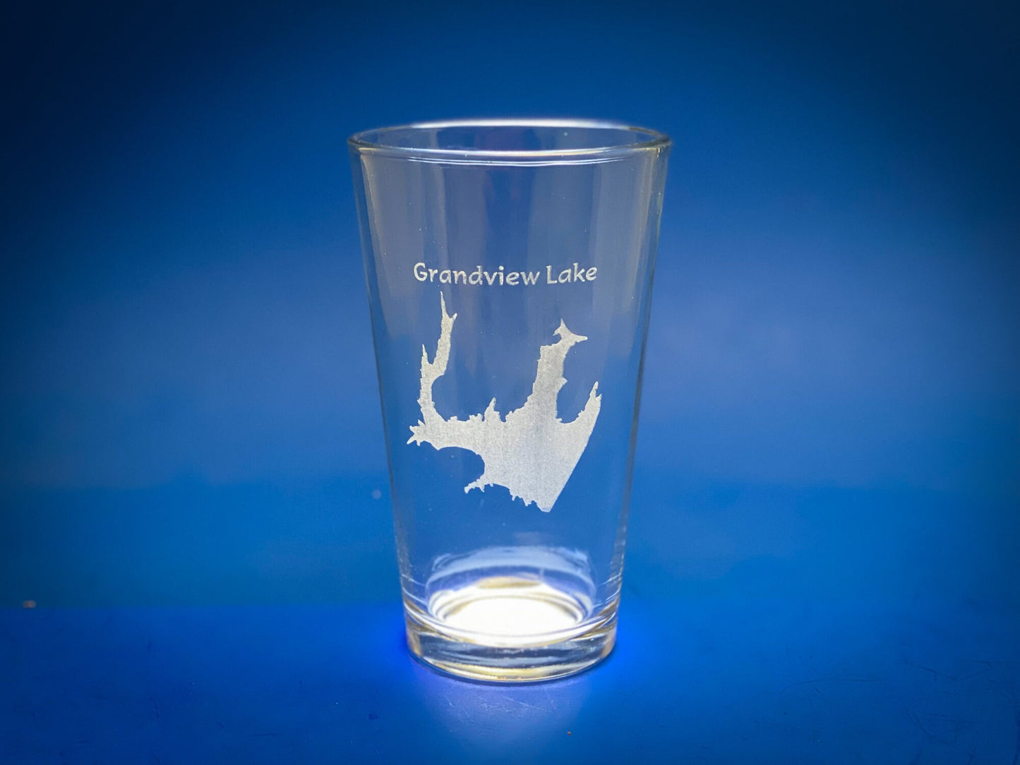Grandview Lake Indiana - Lake Life- Laser engraved pint glass