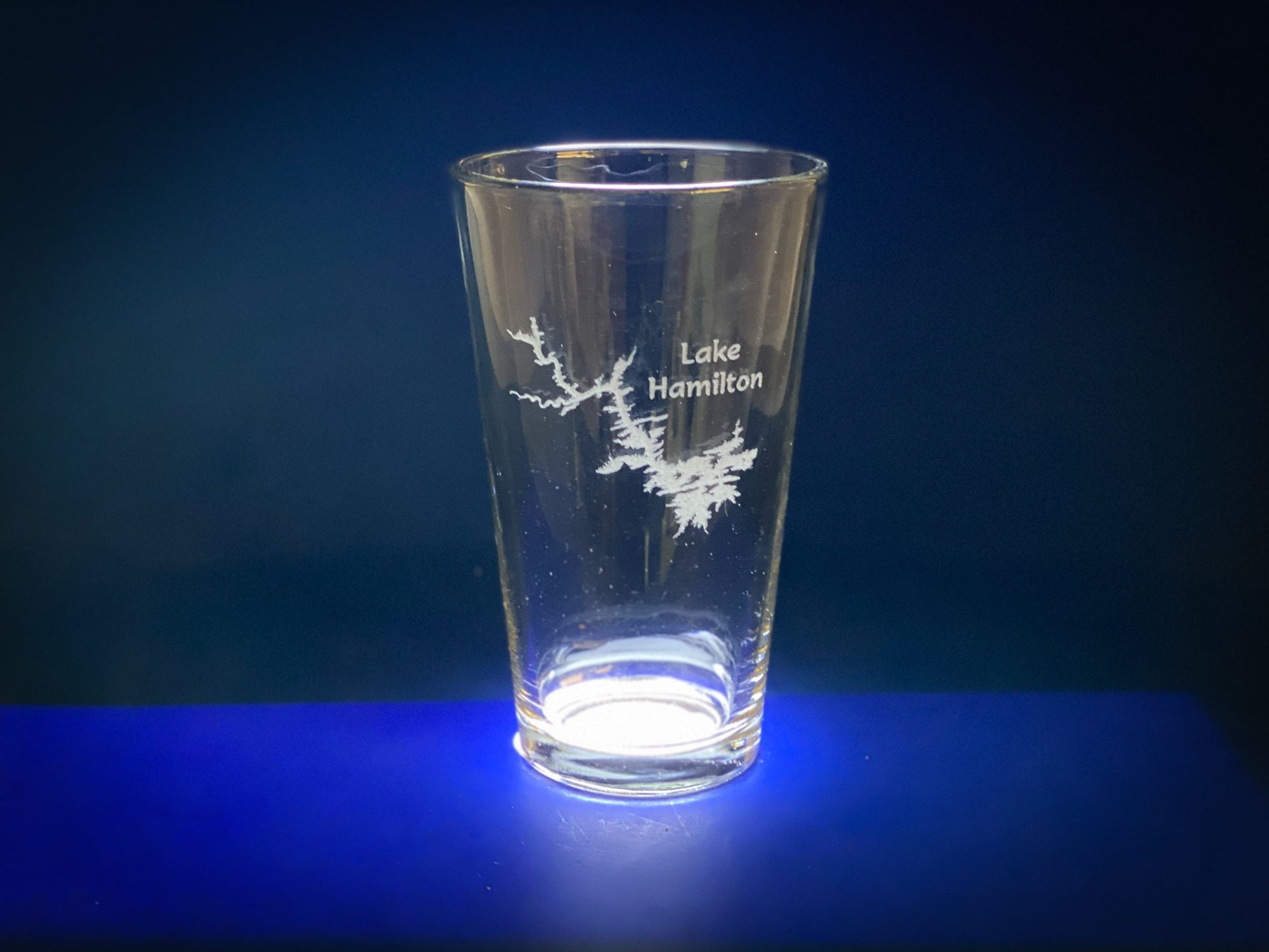 Lake Hamilton Arkansas - Lake Life - Laser engraved pint glass