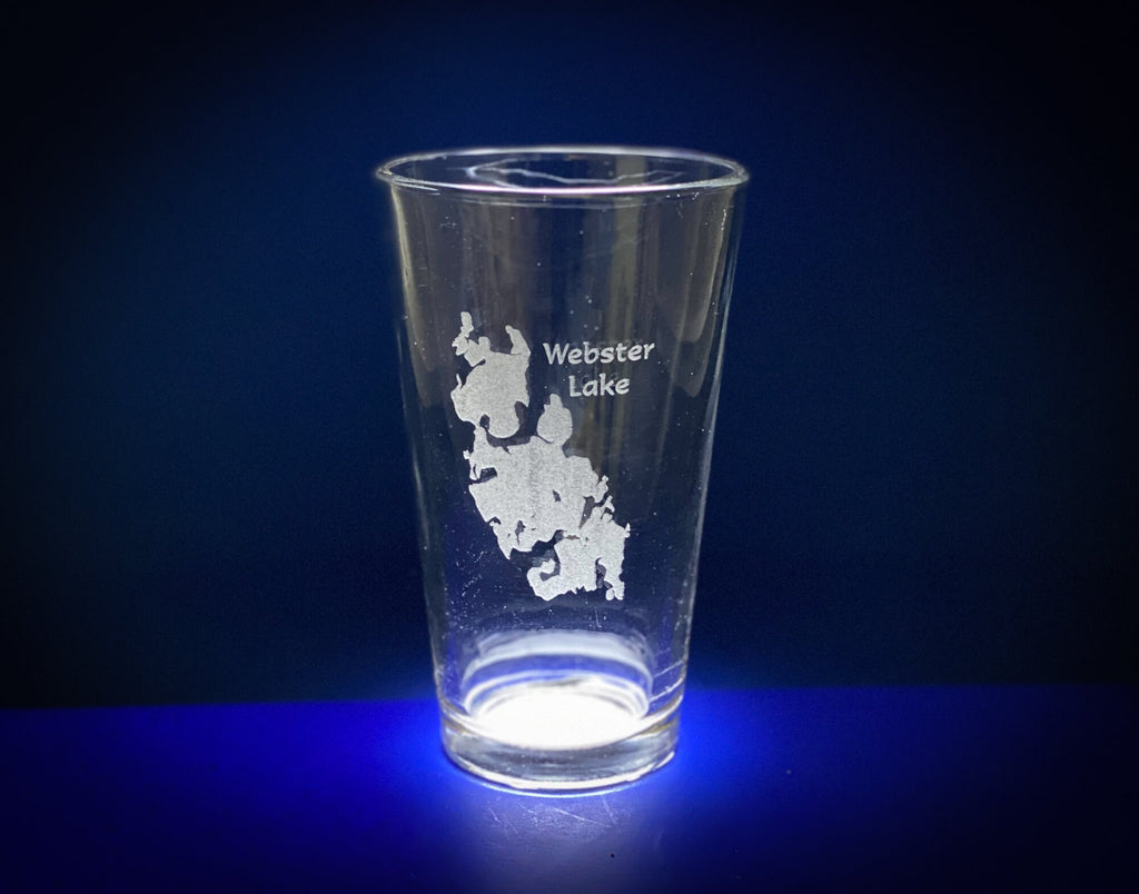 Webster Lake Massachusetts - Lake Life - Laser engraved pint glass