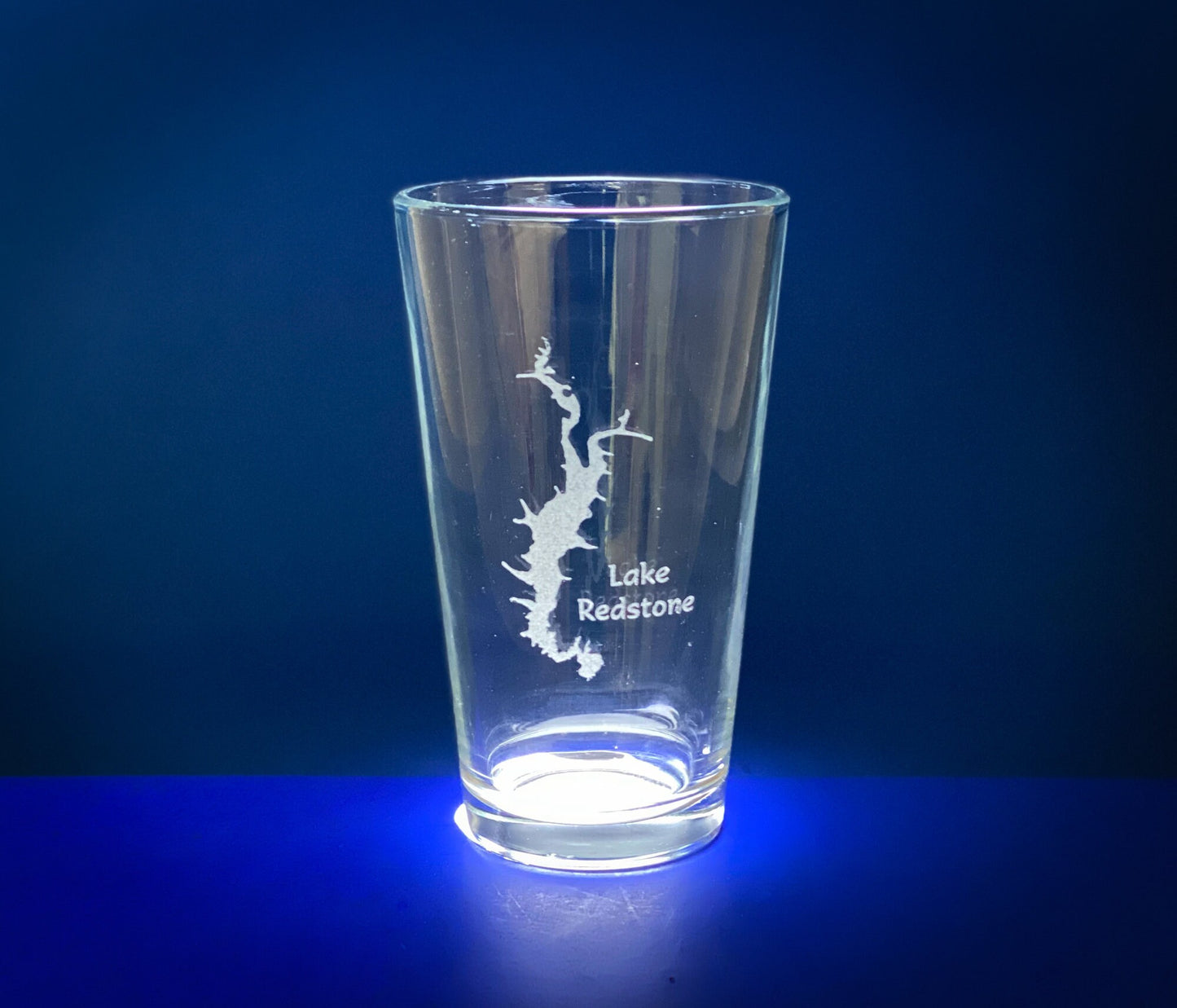 Lake Redstone Wisconsin - Lake Life Gifts - Laser engraved pint glass