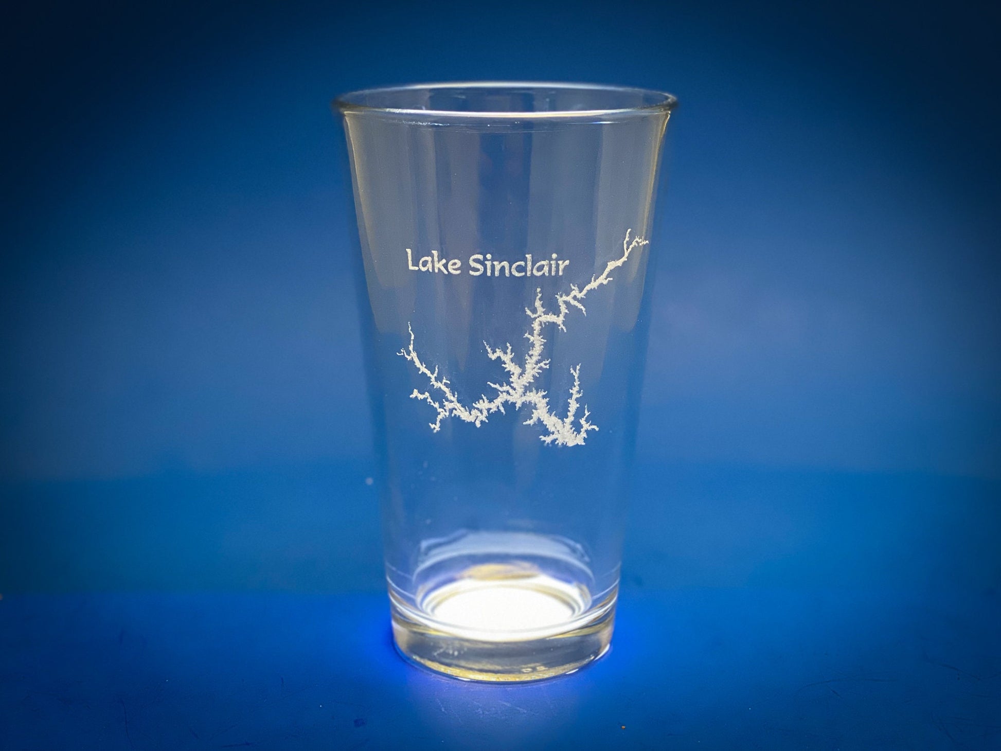 Lake Sinclair Georgia - Lake Life - Laser engraved pint glass