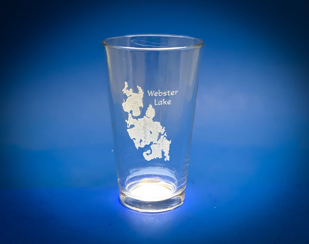 Webster Lake Massachusetts - Lake Life - Laser engraved pint glass