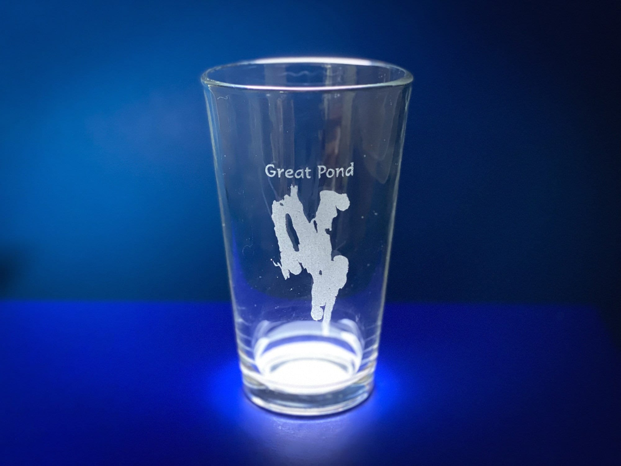 Great Pond Maine Pint Glass - Laser engraved pint glass