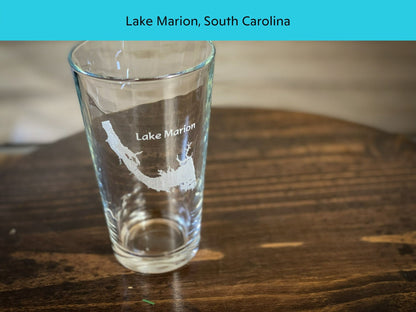 Lake Marion - South Carolina - Lake Life - Laser engraved pint glass