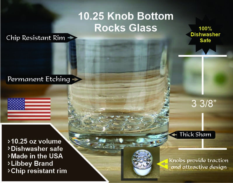 Lake George 10.25 oz Knob Rocks Glass