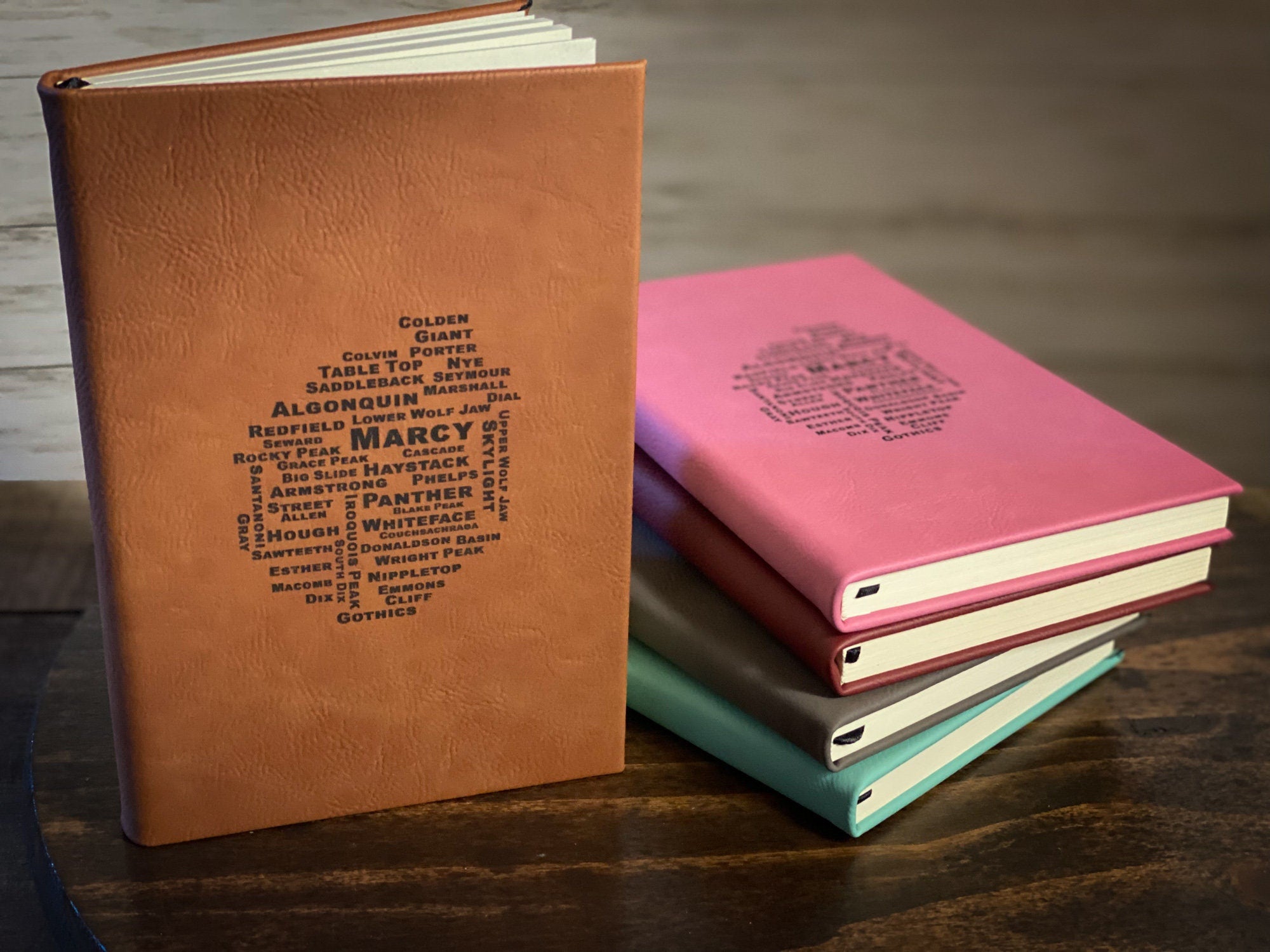 Adirondack Leatherette Journal - Lined Hiking Notebook with 46 Peaks Cover